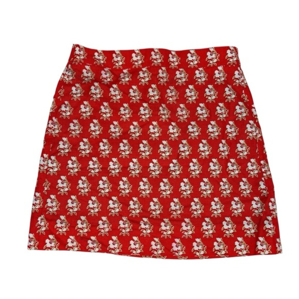 J. Crew Grass Cloth Womans Mini Micro Skirt Sz 2 P Floral Novelty Beach Preppy